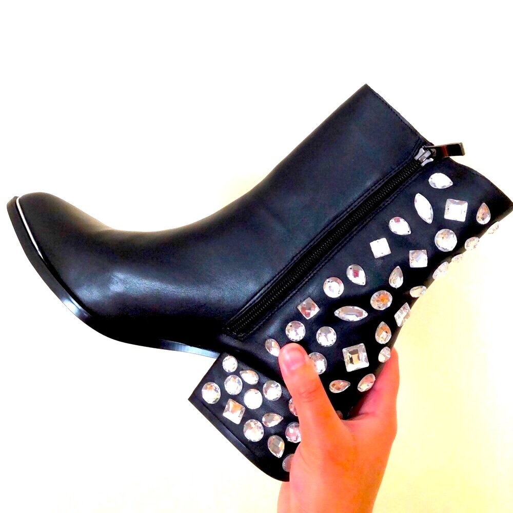 Brand new genuine leather gem booties